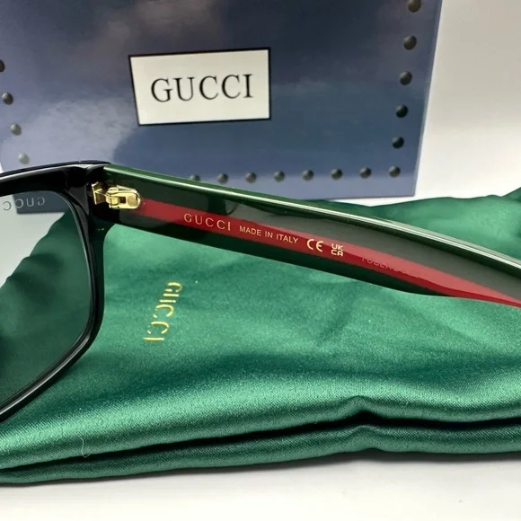 NEW GUCCI GG0340S 006 BLACK/MULTICOLOR GREY MENS SUNGLASSES - Picture 6 of 10